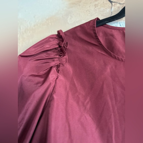 Cinq à Sept Burgundy Peplum Blouse - Picture 16 of 16